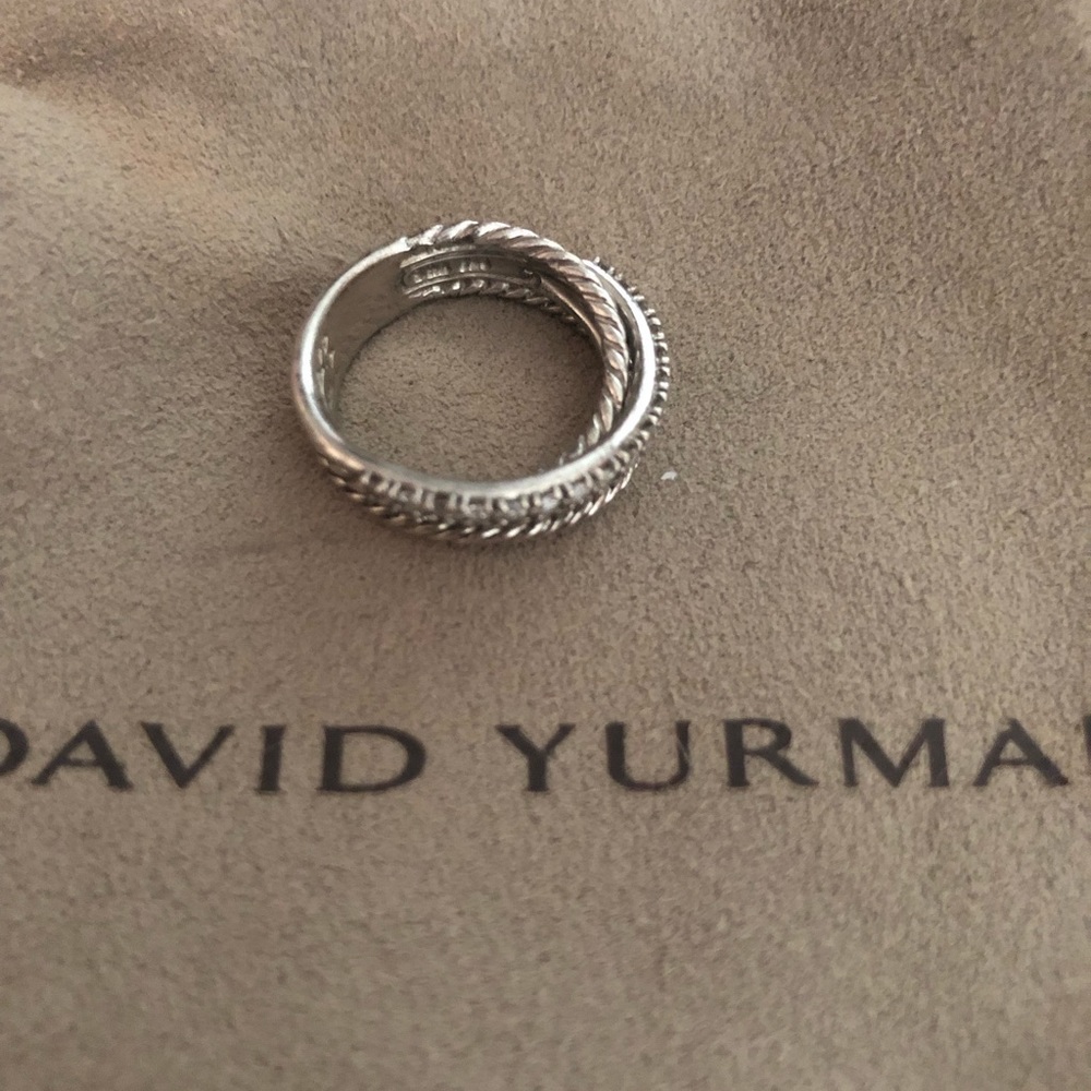 David Yurman Crossover Diamond silver ring 5.5 - Picture 3 of 3